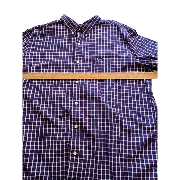 Chaps Long Sleeve Button Up XL Purple/White/Navy‎ Pocket - Picture 4 of 7